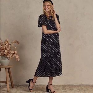 Noralee NWT, Claire Dress in Black/Ivory Dot